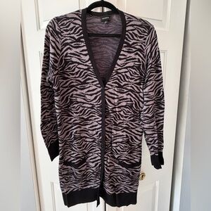 Torrid Black and Gray Animal Print Cardigan